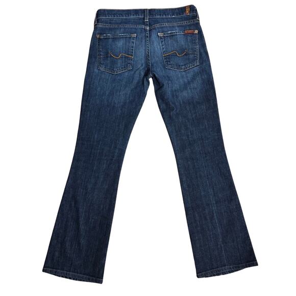 7 For All Mankind Y2K Bootcut 2000s Blue 100% Cotton Jeans Relaxed Fit Low Rise - Picture 2 of 9